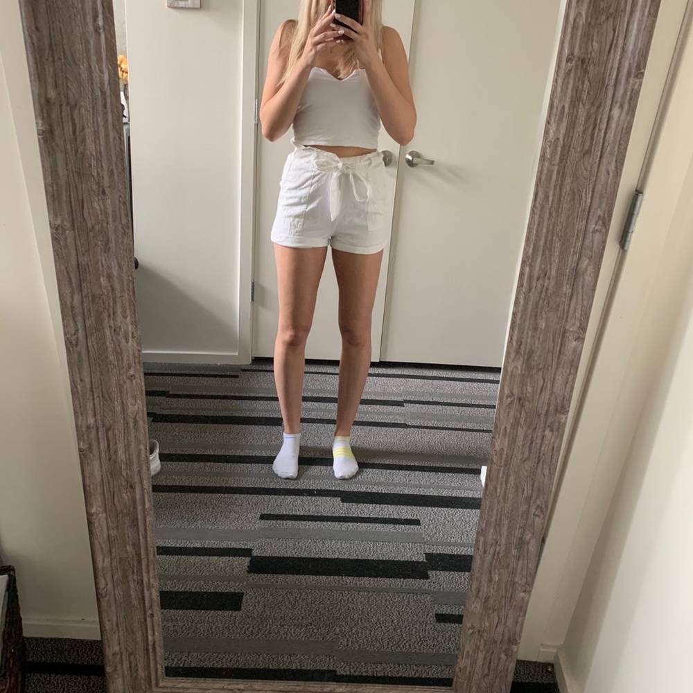 L.A. Hearts White Paper-bag Shorts